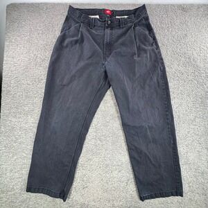 Vans Off Wall Mens Pleated Loose Skate Pants Charcoal Black 34x30 Distressed